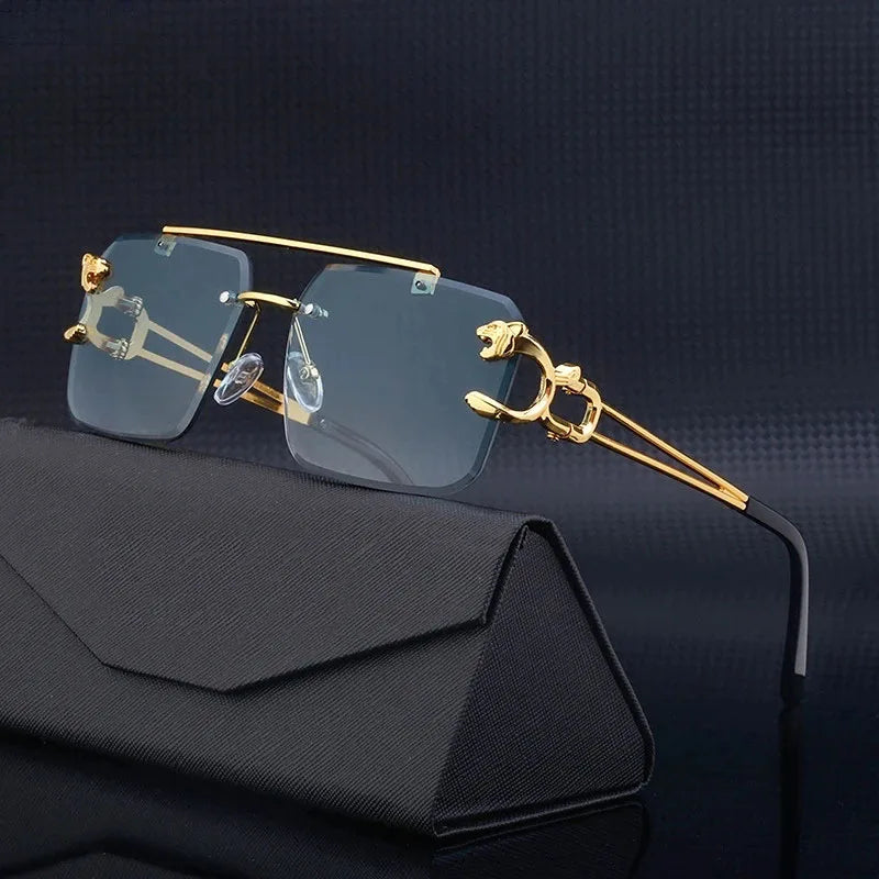 Steampunk Vintage Rimless Sunglasses